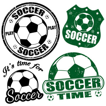 Set of soccer stamps