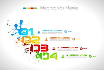 Infographic grunge design with paper tags