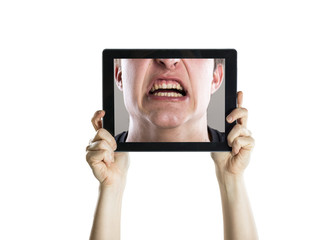 Dental closeup with tablet