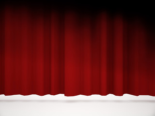 Red curtain rendered