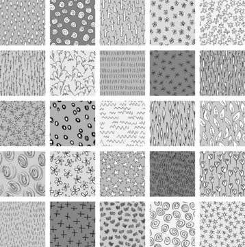 Set of 25 Different Seamless Patterns