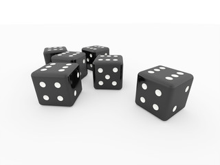 Black dices rendered isolated
