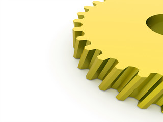 Obraz premium Gold gear rendered isolated