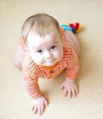 portrait of funny baby boy age of 7 months