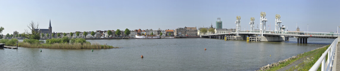 Panoramic view of the city Kampen, the Netherlands - obrazy, fototapety, plakaty