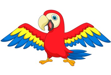 Cute parrot bird cartoon © tigatelu