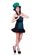 Young girl in saint patrick concept
