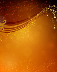 Vector Illustration of an Abstract Background with Music notes