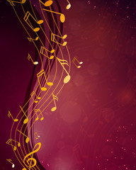 Vector Illustration of an Abstract Background with Music notes