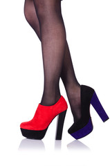 Woman legs isolated on the white