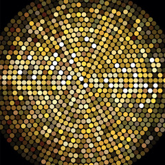 Golden Disco Ball Mosaic Background