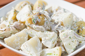 Potato Salad with shallots. Typical BBQ side dish.