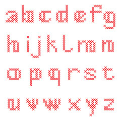 Cross Stitch Alphabet, Lower Case Letters
