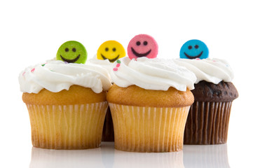 Cupcakes with smiley faces