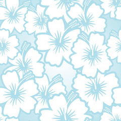 Hibiscus seamless floral pattern