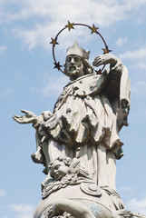 Fototapeta premium Nepomuk-Staue auf der Alten Heidelberger Brücke