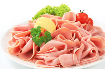 Thinly sliced ham