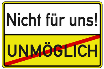 Unmöglich Lösung Schild  #130506-svg07