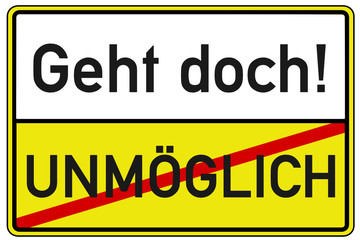 Obraz premium Unmöglich Lösung Schild #130506-svg06