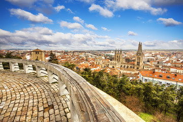 Panoramic view of Burgos, Castilla y Leon, Spain - obrazy, fototapety, plakaty