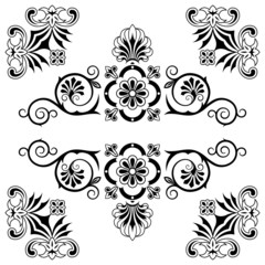 Ornament floral design elements with swirls