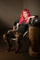 Teenager in Leopard Skin Tights