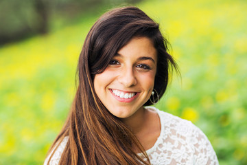 portrait of a beautiful young brunette woman