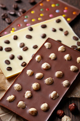 various chocolate bar