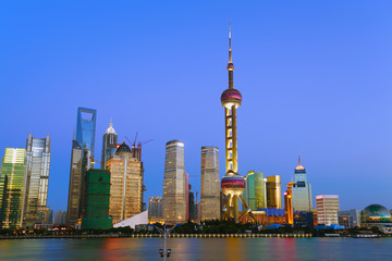 Naklejka premium Lujiazui Finance&Trade Zone of Shanghai at New landmark skyline