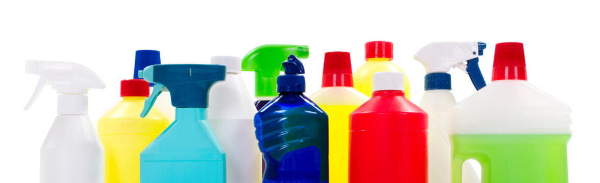 Cleaning materials, bottles