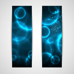 set of abstract blue banners