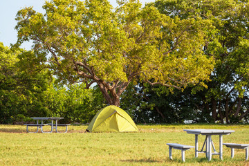 Tent on grassland