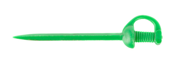 Plastic skewer for canapes.