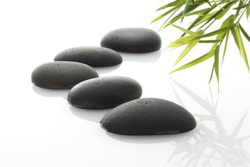 zen / spa stones with bamboo grass
