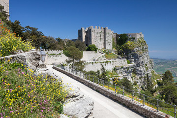 Fototapeta na wymiar Medieval Castle Wenus w Erice, Sycylia, Włochy