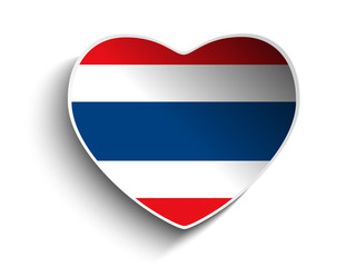 Thailand Flag Heart Paper Sticker