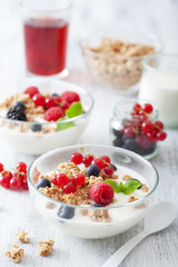 healthy breakfast with yogurt and granola