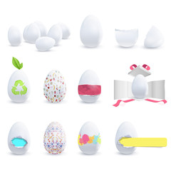 Colecction of decorated eggs.