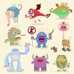 Photo sur Plexiglas Créatures Collection de monstres de dessin animé