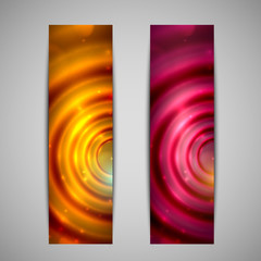 set of abstract holiday glowing banners