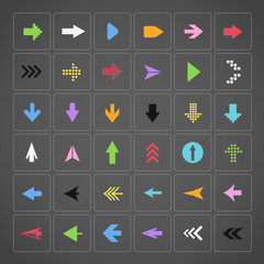 Color arrow buttons interface template