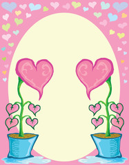 Heart flower in pot