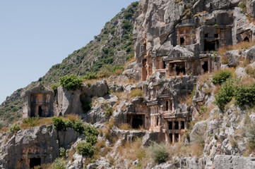 Fototapeta na wymiar Lycian groby w Myra, Demre (Turcja)