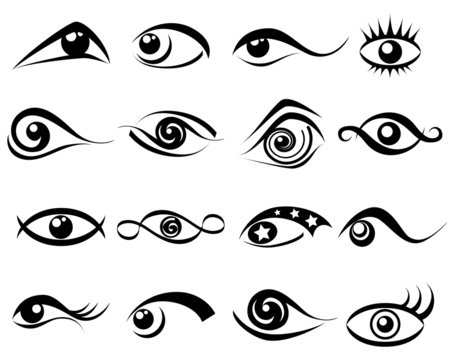 Abstract eye symbol set