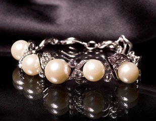 Beautiful bijouterie on black background