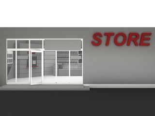 Illustration of automobile store - minimarket