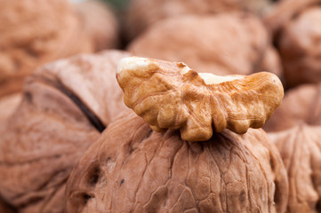 Part of shelled walnuts