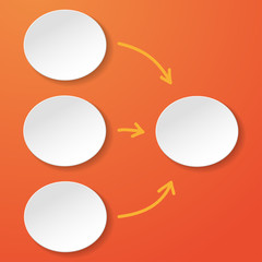 Empty Flowchart Oval Circles Orange Background