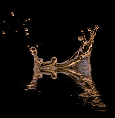 Water splash on black background 