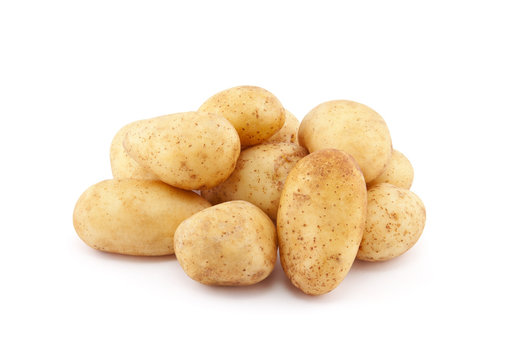 Young potatoes with clipping path